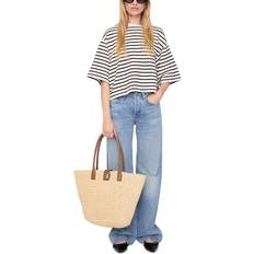 Anine Bing T-shirts Anine Bing Myers Cropped Tee - Black Stripe