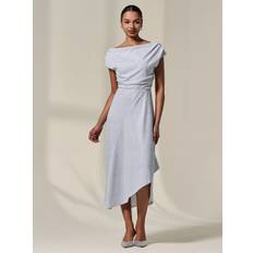 Hvid - Plisseret Kjoler Jolie Moi Asymmetric Midi Drape - White
