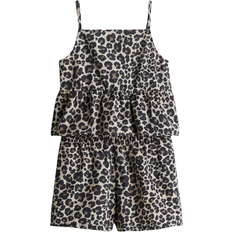 H&M Beige 2-Delat Bomullsset - Beige/Leopardmönstrad
