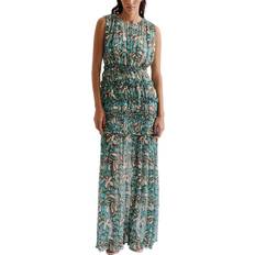 Malina Raquel Abstract Pure Silk Dress - Ocean Corals