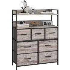 Fabric Chest of Drawers Homcom Storage Organiser Unit Grey Chest of Drawer 79x101cm