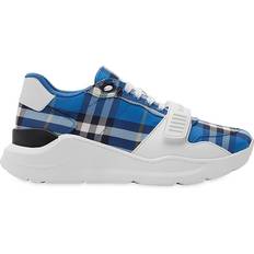 Turquoise Trainers Burberry Check Sneakers - Hyacinth
