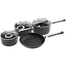 Cookware Grunwerg Commichef 4-Piece Black Cookware Set with lid