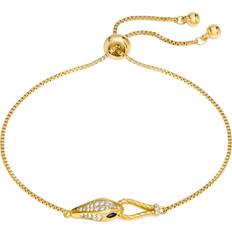 Gold Tone Snake Effect Toggle Bracelet