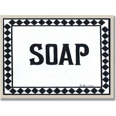 Soap Black and White Bathroom Plaque