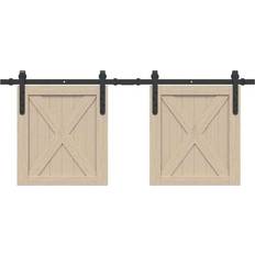 Sliding Door Hardware vidaXL Sliding Cabinet Door Kit 122 cm Carbon Steel