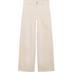 Mango White Trousers & Shorts Mango Catherin Culotte High-Rise Jeans - Off White