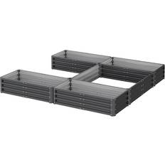 Pots, Plants & Cultivation Dakota Fields Raised Garden Bed Set of 5 Grey 30cm H x 245cm W x 241cm D
