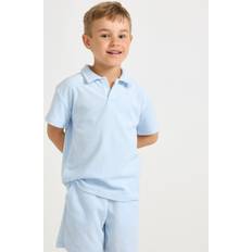 Lindex Skjortor Lindex Kortärmad Skjorta Frotté Shirt Ss Terry - Blå