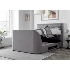 Ebern Designs Sadie Upholstered TV Ottoman Grey Double 4 6 Frame Bed
