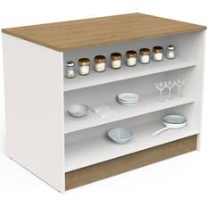 Kitchen Islands Latitude Run Cottage Wood Kitchen Island - White