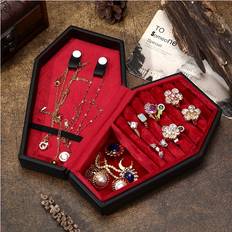 Black Jewellery Boxes SRJ STAR High-Capacity Luxury Portable Jewelry Organizer Box - Black