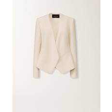Natural - Women Jackets Fabiana Filippi Embellished Open-Front Cady Jacket - Burro