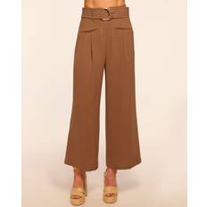Marguerite Cropped Belted Pants - Baja Brown