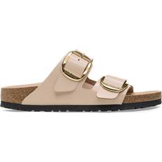 Birkenstock Beige Sandals Birkenstock Arizona Big Buckle Natural Leather Patent - High Shine New Beige