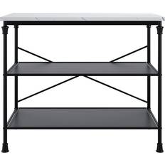 Kitchen Islands Ivy Bronx Cornisha Melamine Kitchen Island - Black