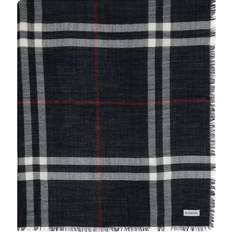 Natural Scarfs Burberry Wide Check Wool Scarf - Ink