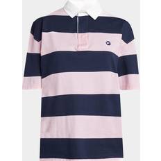 Dam - Randiga Pikétröjor Coperni Striped Short-Sleeve Polo Top - Pink/Blue