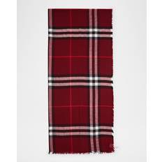 Burberry Men Accessories Burberry Wide Check Wool Scarf - Oxblood