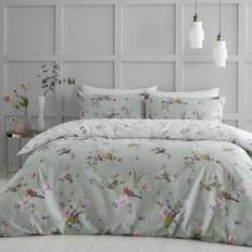Sage green bedding set Catherine Lansfield Songbird Reversible Duvet Cover Green (230x220cm)