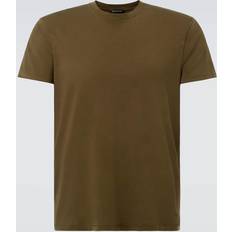 Herr T-shirts Tom Ford Bomull T-shirt Med Rund Halsringning - Grön