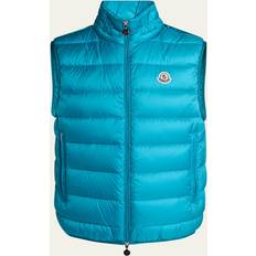 Men - Turquoise Vests Moncler Rocoque Down Gilet - Blue