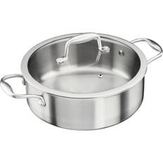 Cookware Cooks Professional Tri-Ply Saute Pan and Helper Handle 24cm Silver with lid