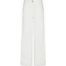Giorgio Armani Wide Leg Stretch-Cotton Jeans - Solid White
