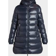Moncler Courcelles Long Hooded Down Puffer Coat - Navy