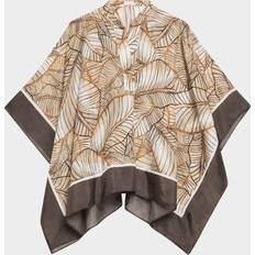Multicoloured - Women Capes & Ponchos Brunello Cucinelli Papyrus Print Ponge Silk Poncho - Multi