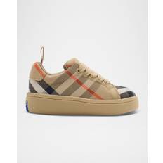 Childrens Check Sneakers - Sand
