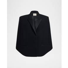 Black Capes & Ponchos Khaite Severo Tuxedo Cape - Black