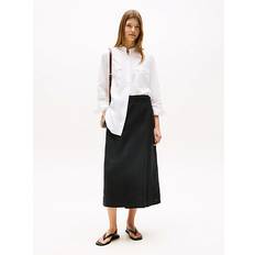 Tommy Hilfiger Black Skirts Tommy Hilfiger Blend Wrap Straight Midi Skirt