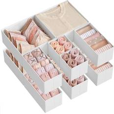 Songmics Drawer Organisers Set of 12 Cloud White Storage Box