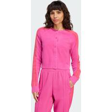 Orange Cardigans adidas Fluffy Knitted Cardigan Semi Lucid Fuchsia