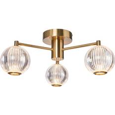 BHS Rimi 3 Semi Light - Brass Ceiling Flush Light