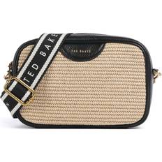 Ted Baker Crossbody Bags Ted Baker Faux Raffia Camera Crossbody Bag - Black