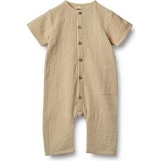 Økologisk bomuld Playsuits Børnetøj Wheat Romper Alex, 9441 Soft Sand