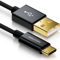 DeleyCON 0.5m USB-C Kabel Laddningskabel Datakabel Nylon