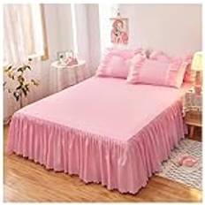 LPHFDCS Divan Basskydd 120 x 200 cm 1/3 st Volanger Elastiskt Band Enfärgad Madrassöverdrag 120 x 200 cm Rosa Sängkappa