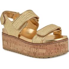 Nine West Women Slippers & Sandals Nine West Heavin Wedge Sandal - Women's - Gold Metallic