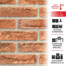 Red Self-adhesive Decorations D-C-Fix Roll of Red Brick Sticky Fablon 15m x 90cm Adhesive Film