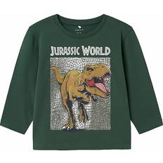 104 - Drenge T-shirts Name It Langærmet Bluse Jewel Jurassic Garden Topiary - Umbra
