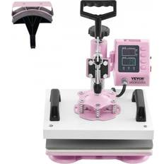 Rosa Värmepressar VEVOR Heat Press Machine 12x10 i 2 i 1 med Hat Press för T-shirts Kepsar Rosa