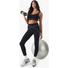Black - Women Leggings DSGN Studio Ultra Sculpt Contrast Piping Sports Legging Black