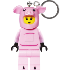 Rosa Nyckelringar LEGO Minifigures Light-Up Keychain Piggy Guy - Gris