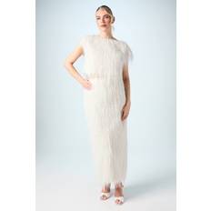 Fringes Skirts Coast Fringe Midi Skirt - Ivory