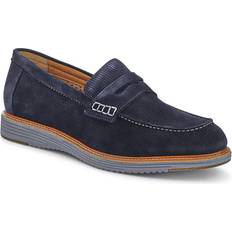 EVA Loafers Pavers Leather Slip-On Casual Shoes - Navy