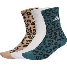 3XL Strumpor adidas Leopard Print Sock 3 Pair Pack - Multicolor/Warm Sandstone/White