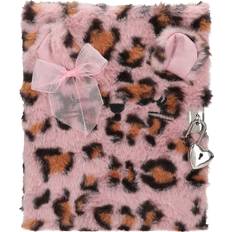 Dagbok Fluffig M Hjärtlås Rosa